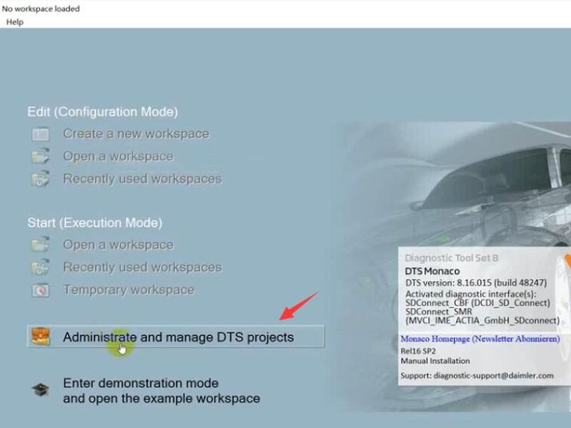 DTS Monaco Activation Step 1