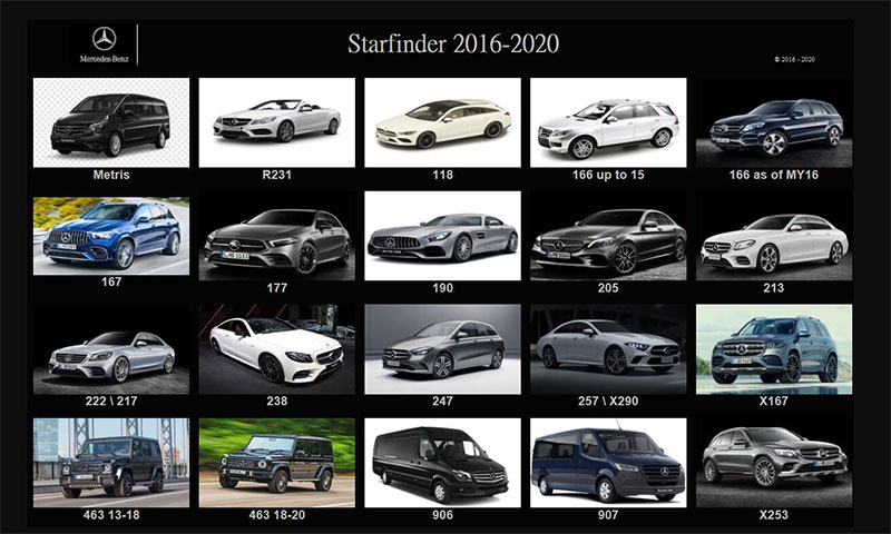 mercedes benz starfinder software supported car model